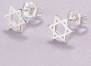 Jewish Star of David 925 Sterling Silver Earrings